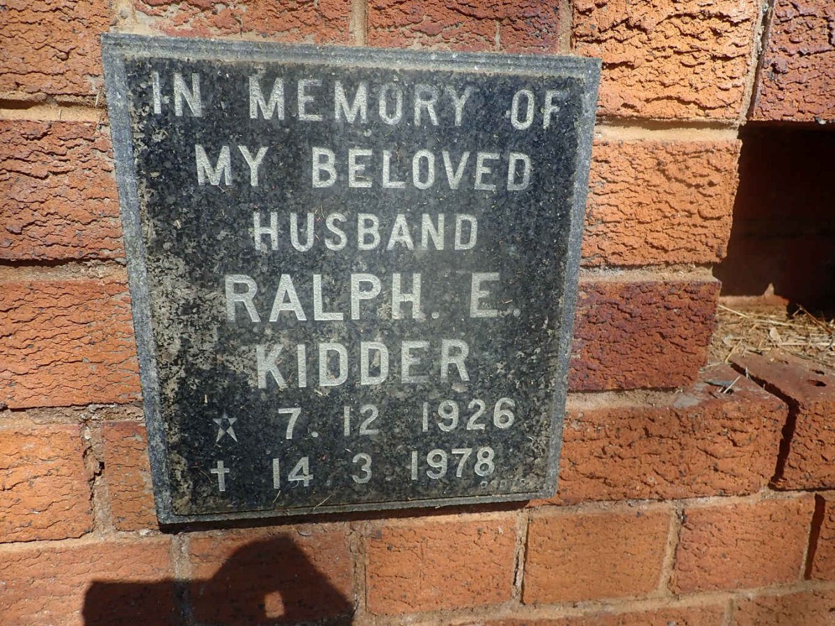 KIDDER Ralph E. 1926-1978