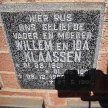 KLAASSEN Willem 1901-1980 &amp; Ida 1905-1991