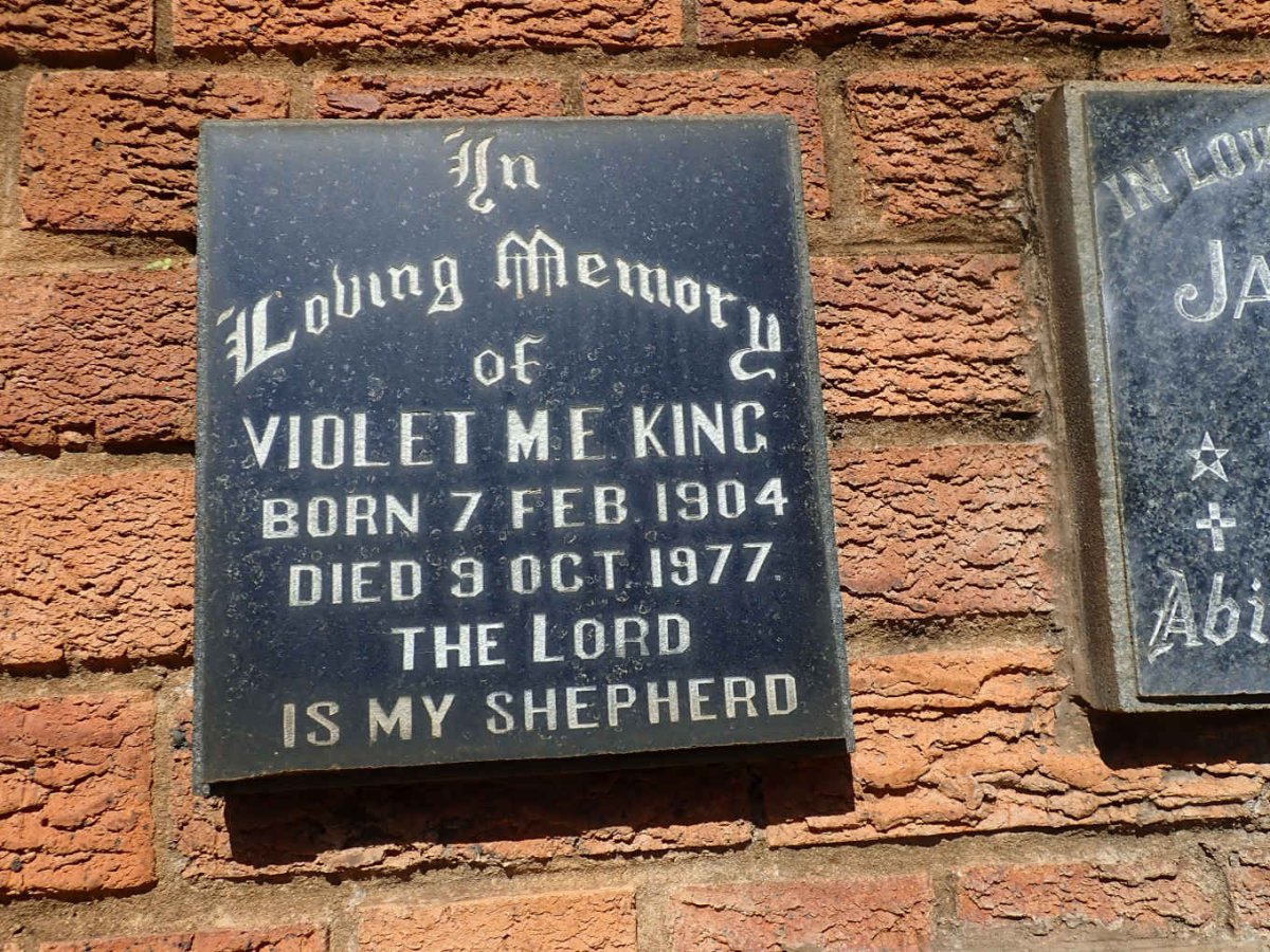 KING Violet M.E. 1904-1977
