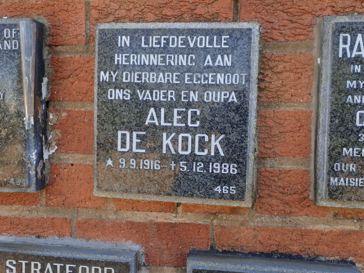 KOCK Alec, de 1916-1986