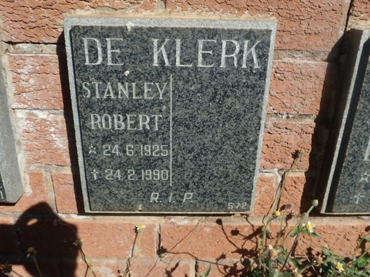 KLERK Stanley Robert, de 1925-1990