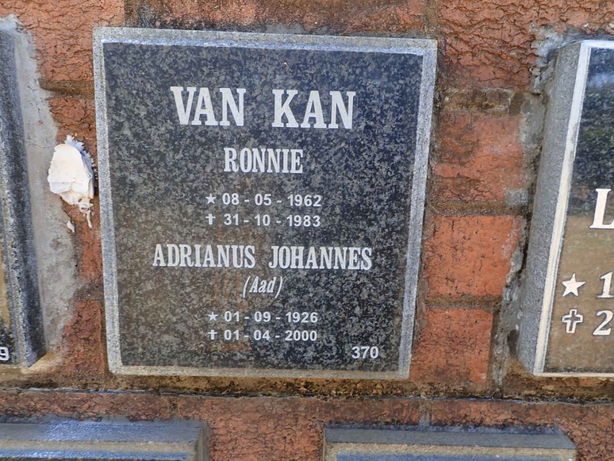 KAN Adrianus Johannes, van 1926-2000 :: VAN KAN Ronnie 1962-1983