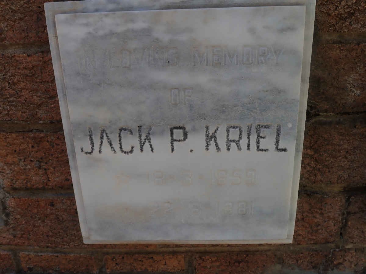 KRIEL Jack P. 1959-1981
