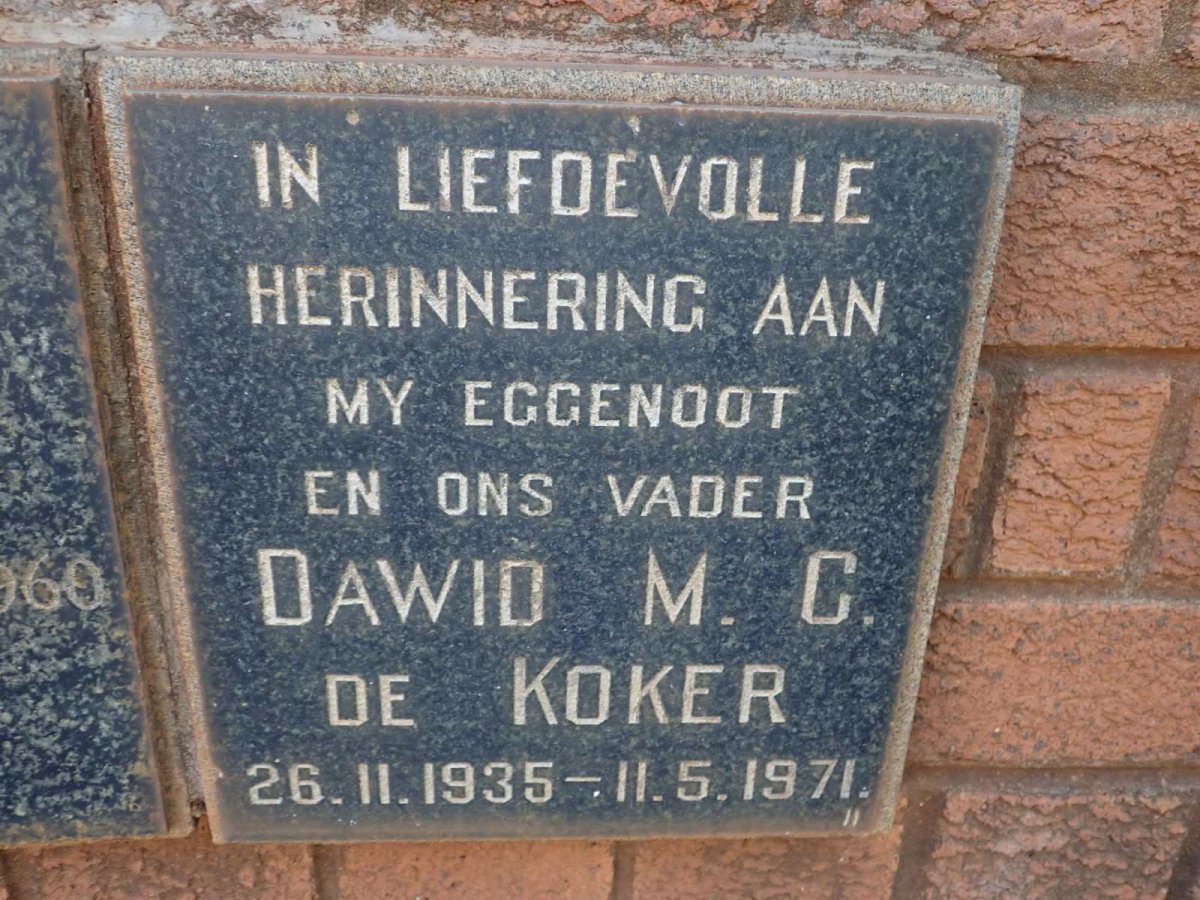 KOKER Dawid M.C., de 1935-1971
