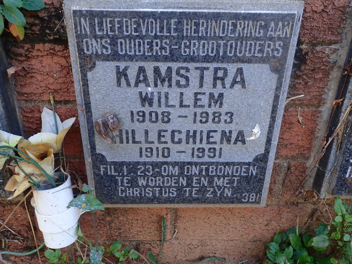 KAMSTRA Willem 1908-1983 &amp; Hillechiena 1910-1991