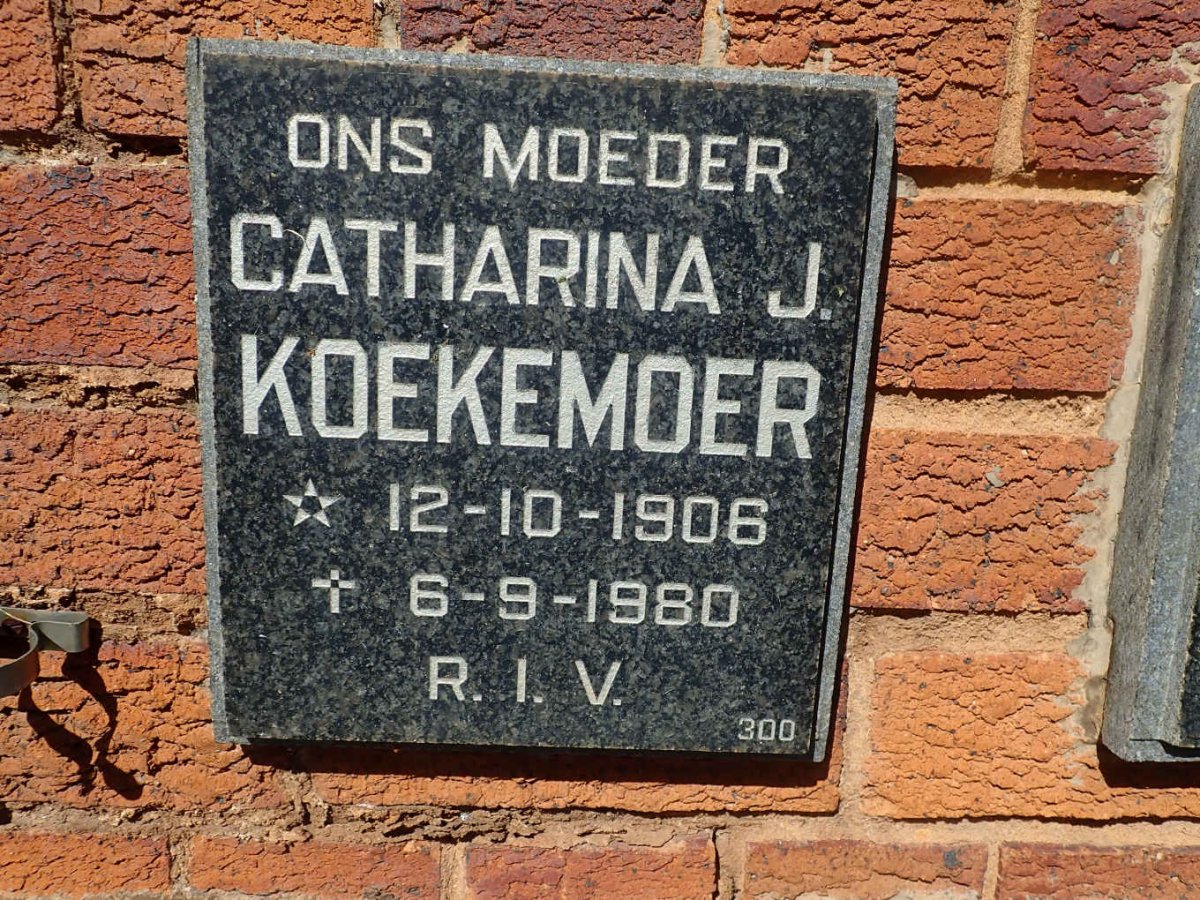 KOEKEMOER Catharina J. 1906-1980