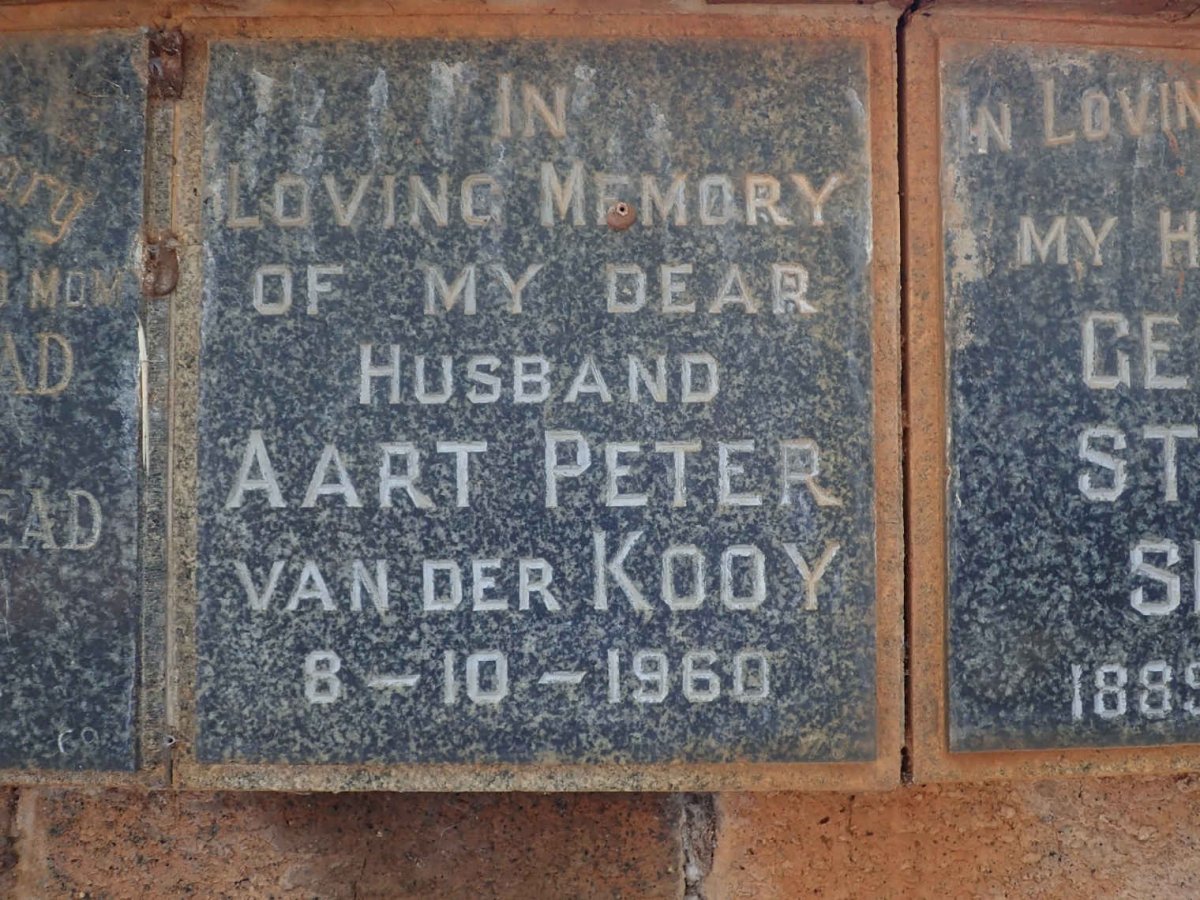 KOOY Aart Peter, van der -1960