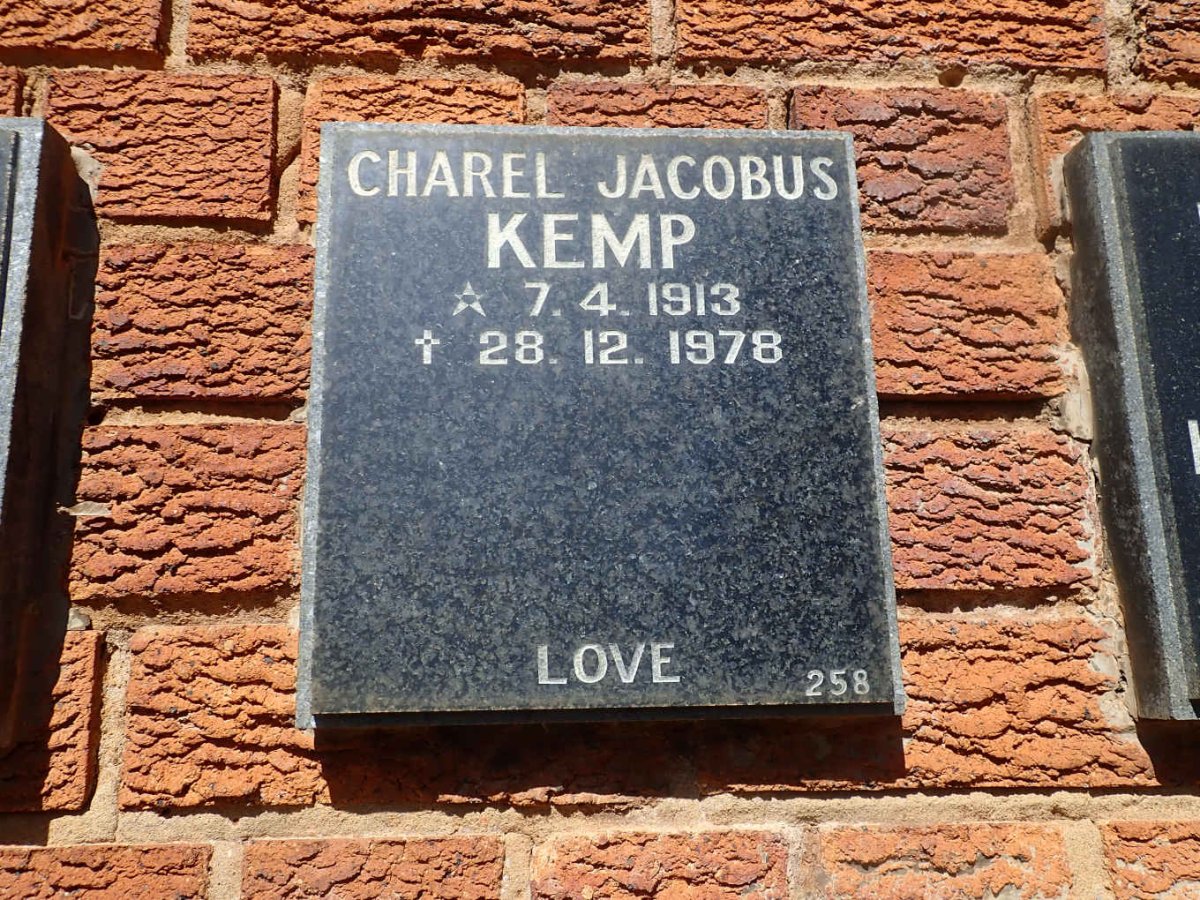 KEMP Charel Jacobus 1913-1978