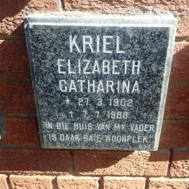 KRIEL Elizabeth Catharina 1902-1988