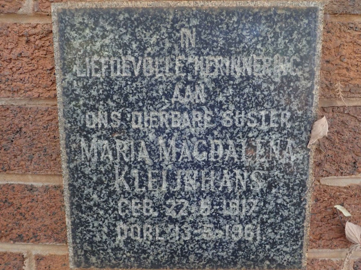 KLEIJNHANS Maria Magdalena 1917-1961