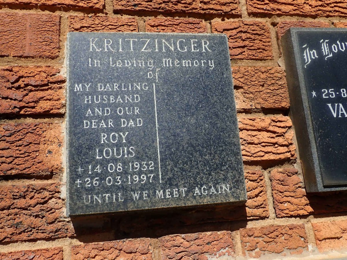 KRITZINGER Roy Louis 1932-1997