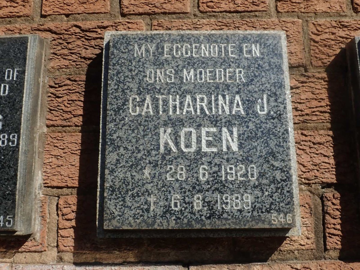 KOEN Catharina J. 1920-1989
