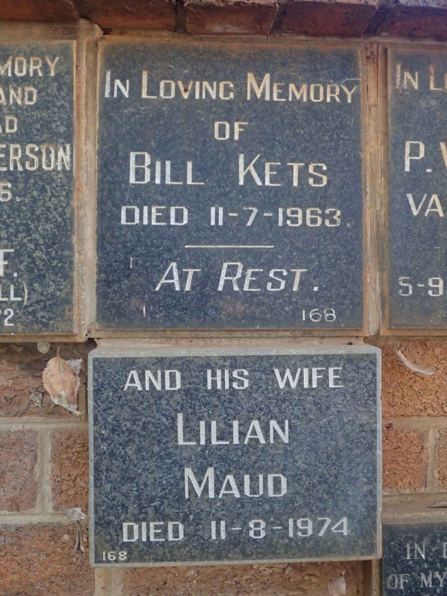 KETS Bill -1963 &amp; Lilian Maud -1974