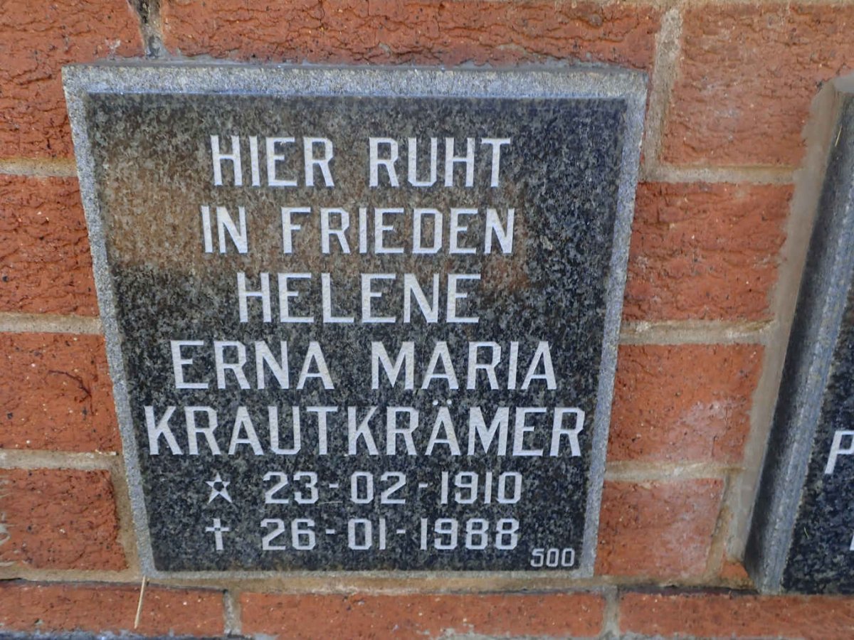 KRAUTKRAMER Helene Erna Maria  1910-1988