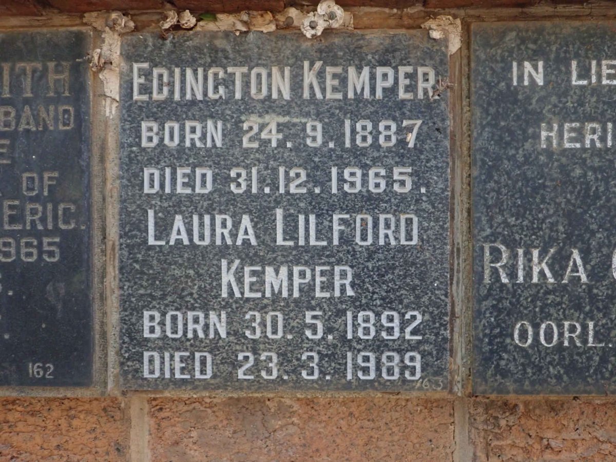 KEMPER Edington 1887-1965 &amp; Laura Lilford 1892-1989