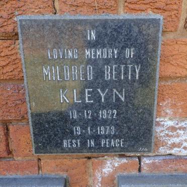 KLEYN Mildred Betty 1922-1973