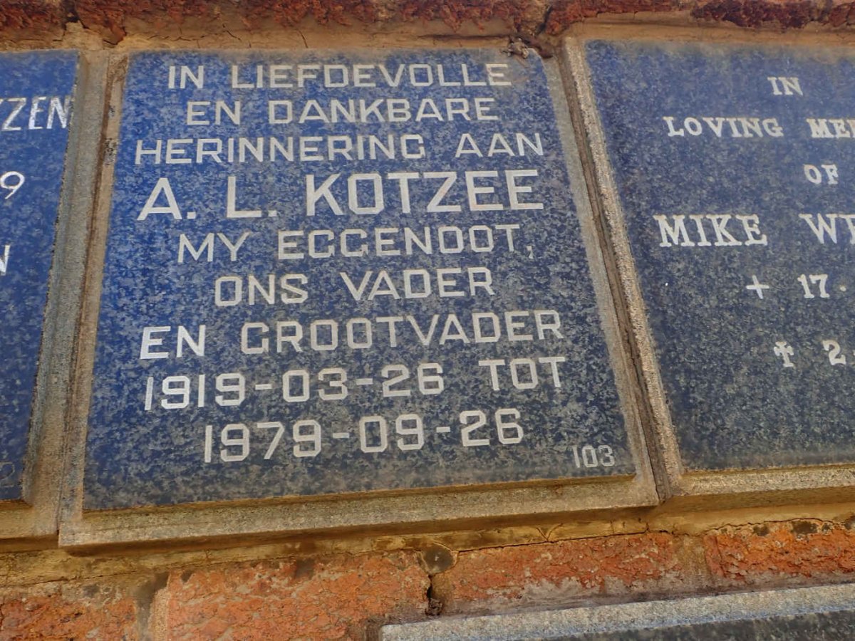 KOTZEE A.L. 1919-1979