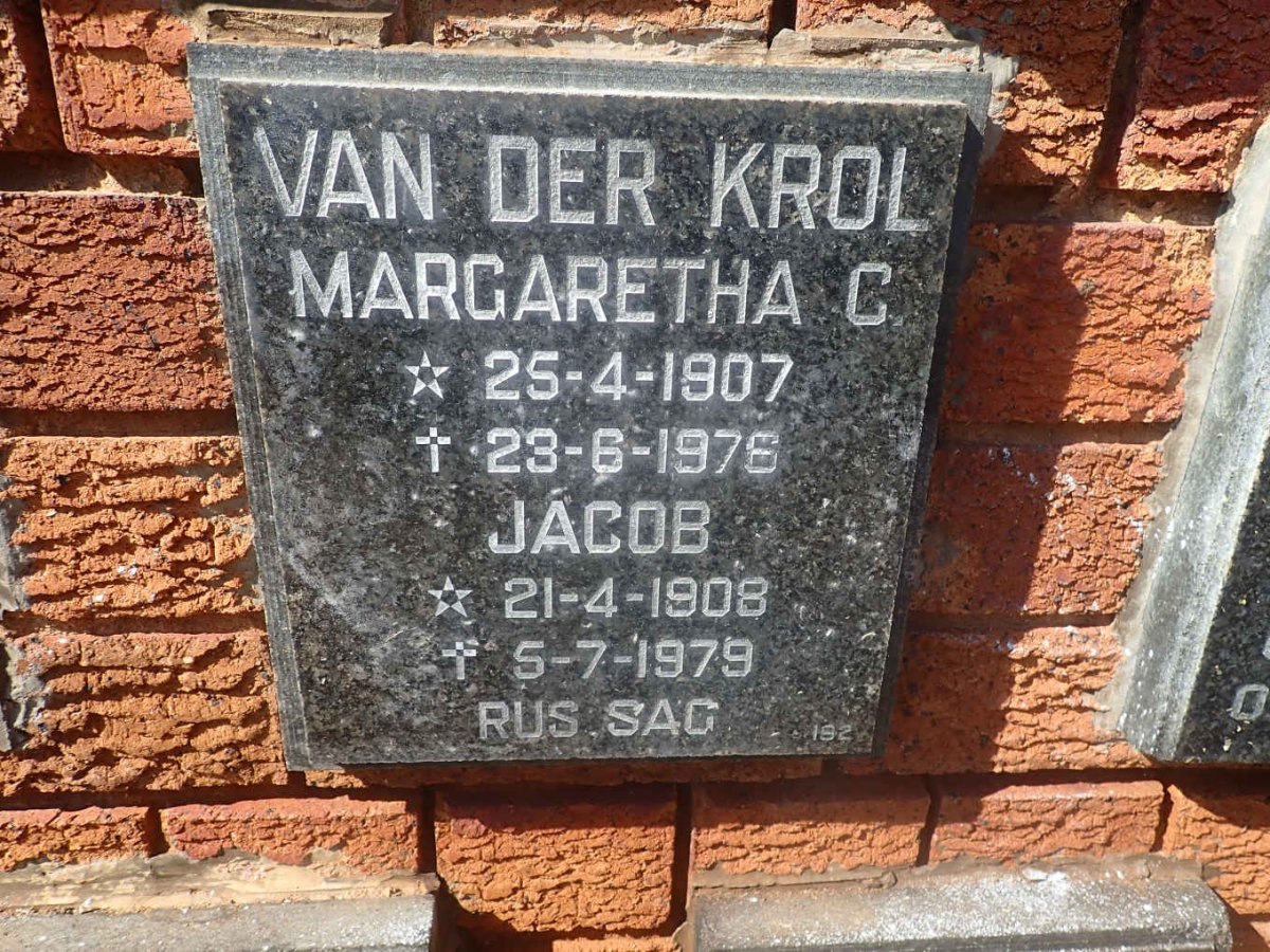KROL Jacob, van der 1908-1979 &amp; Margaretha C. 1907-1976
