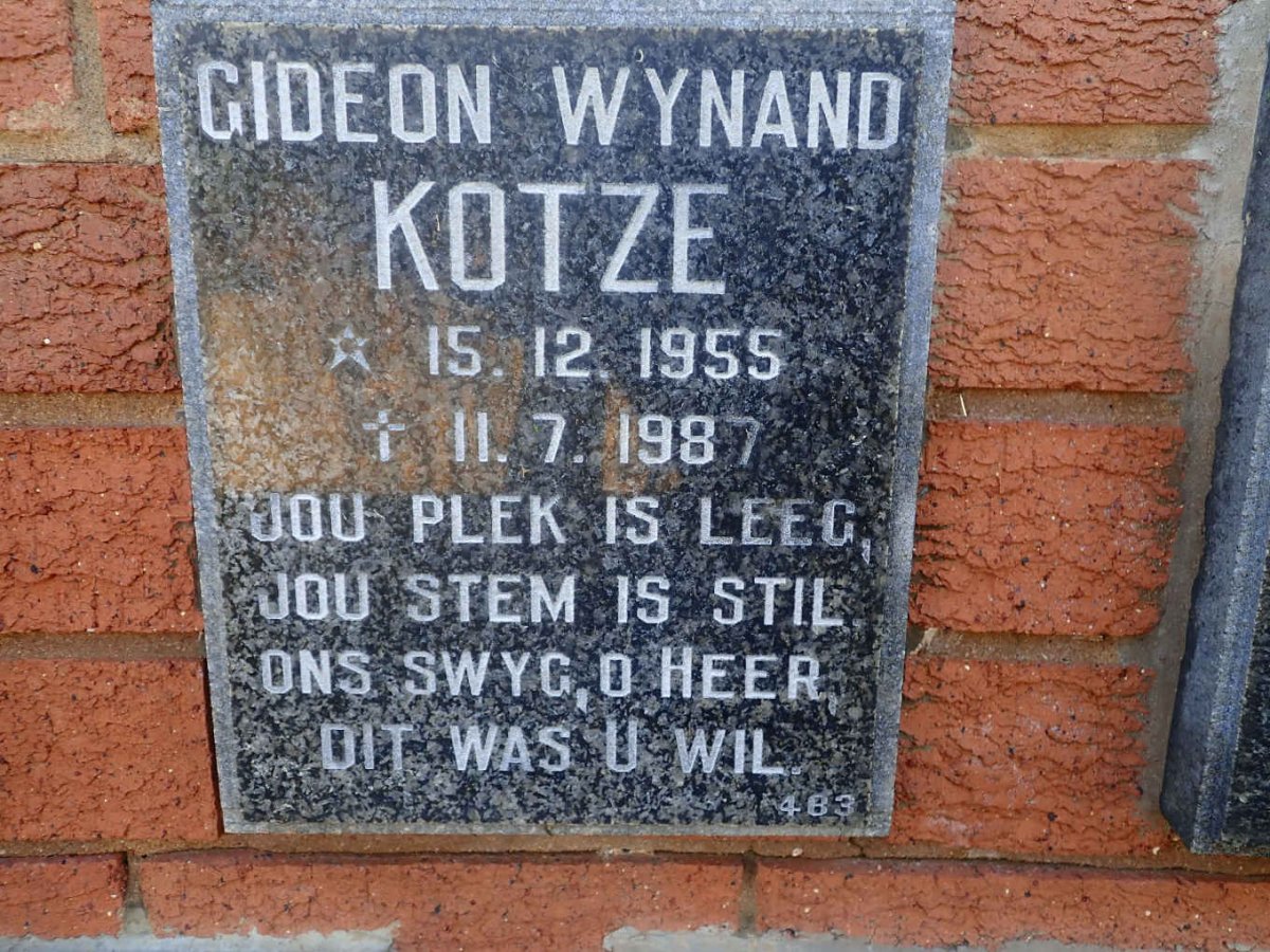 KOTZE Gideon Wynand 1955-1987