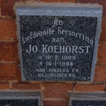 KOEHORST Jo 1899-1994