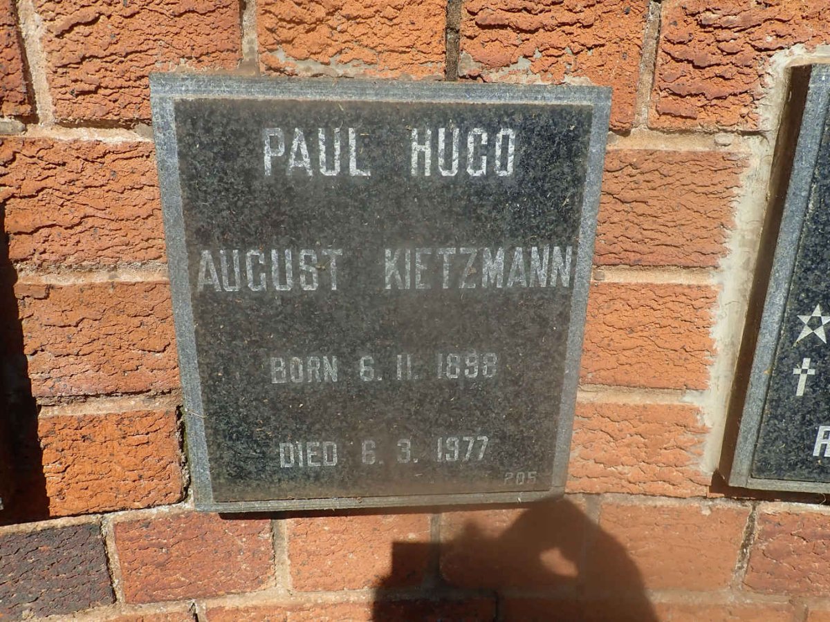 KIETZMANN Paul Hugo August 1898-1977