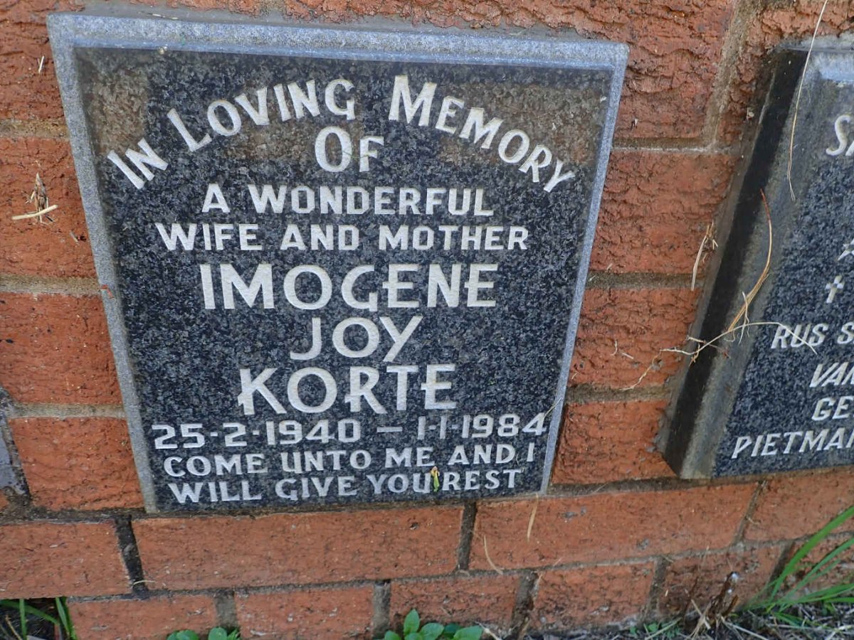 KORTE Imogene Joy 1940-1984