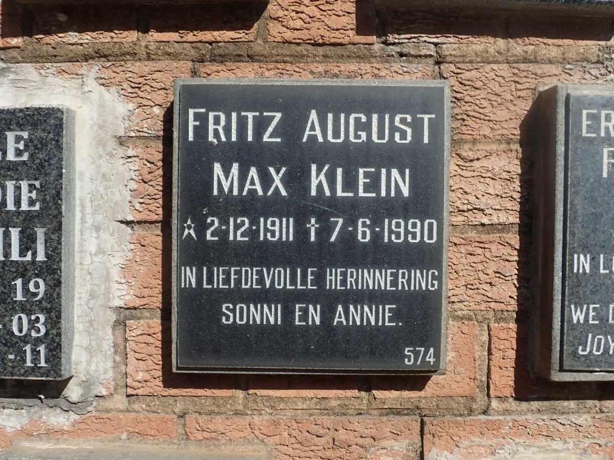KLEIN Fritz August Max 1911-1990