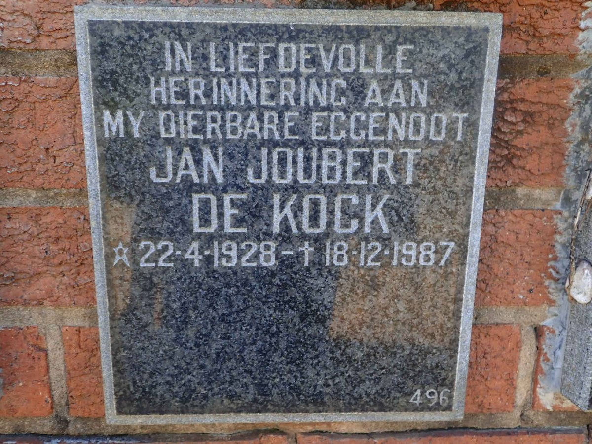 KOCK Jan Joubert, de 1928-1987