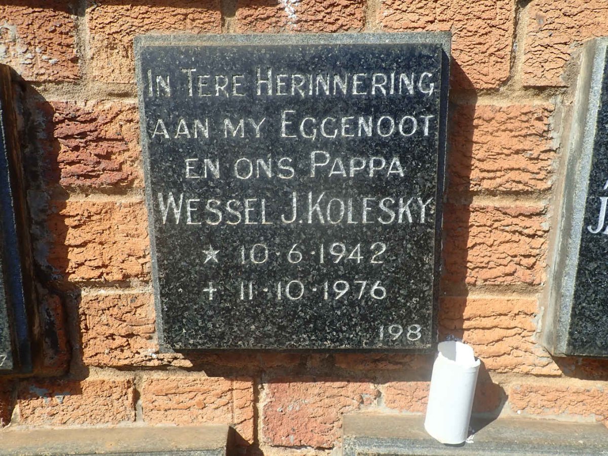 KOLESKY Wessel J. 1942-1976