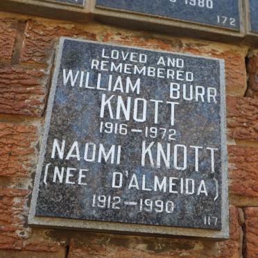 KNOTT William Burr 1916-1972 &amp; Naomi  D'ALMEIDA 1912-1990