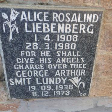 LIEBENBERG Alice Rosalind 1908-1980 :: LUNDY George Arthur, SMIT 1938-1973