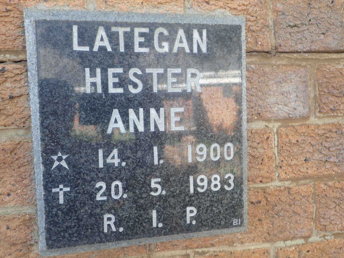 LATEGAN Hester Anne 1900-1983
