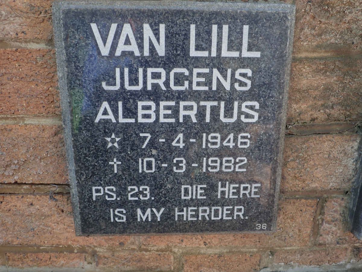 LILL Jurgens Albertus, van 1946-1982