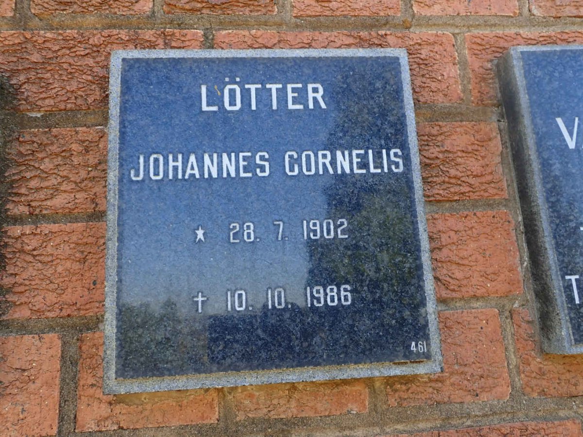 LÖTTER Johannes Cornelis 1902-1986