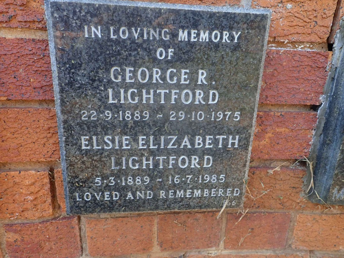 LIGHTFORD George R. 1889-1975 &amp; Elsie Elizabeth 1889-1985