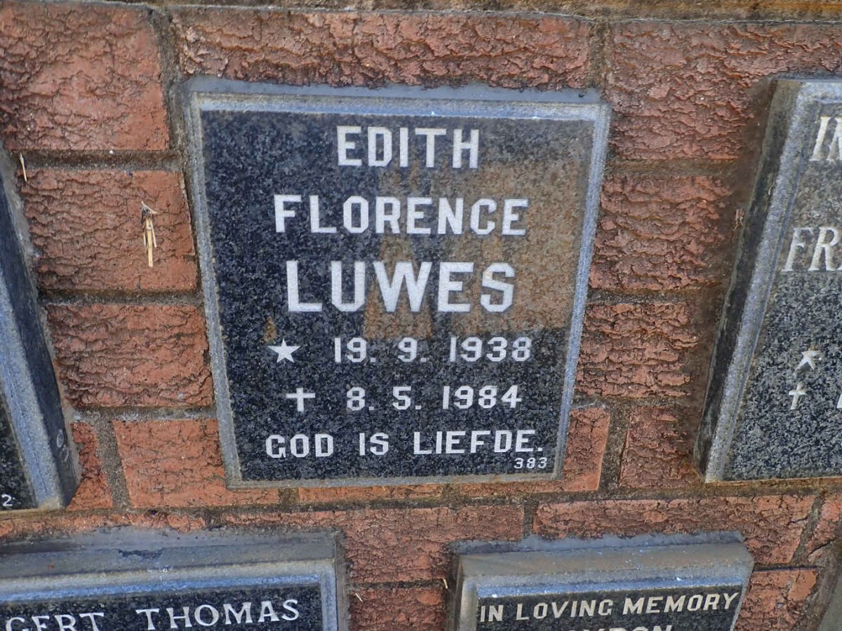 LUWES Edith Florence 1938-1984
