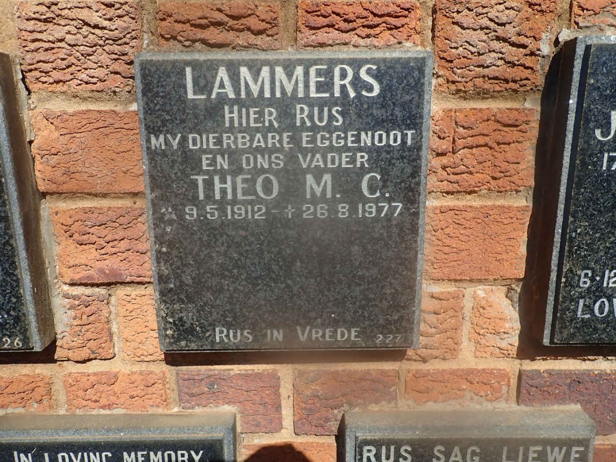 LAMMERS Theo M.C. 1912-1977