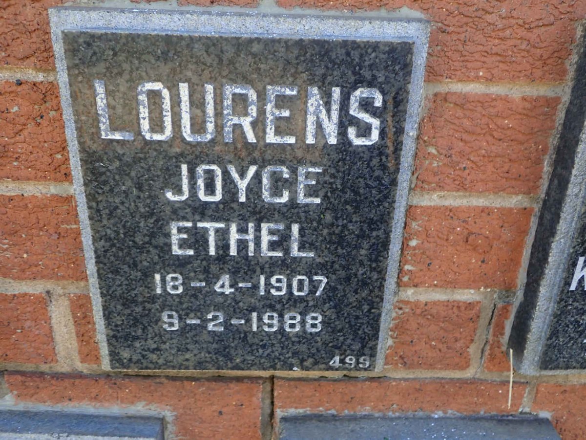 LOURENS Joyce Ethel 1907-1988
