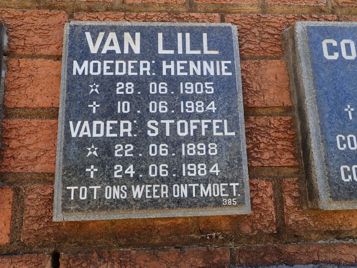 LILL Stoffel, van 1898-1984 &amp; Hennie 1905-1984