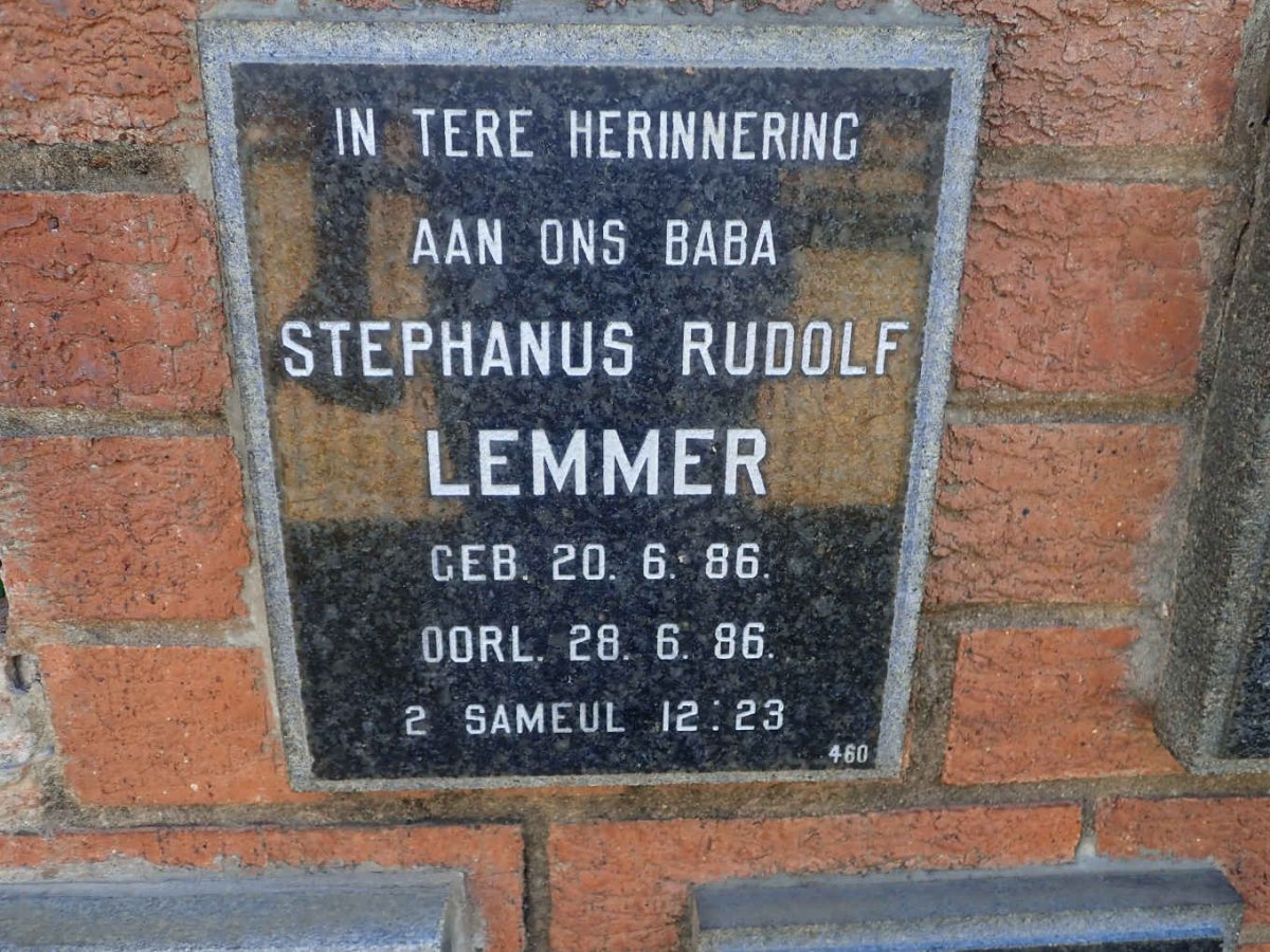 LEMMER Stephanus Rudolf 1986-1986