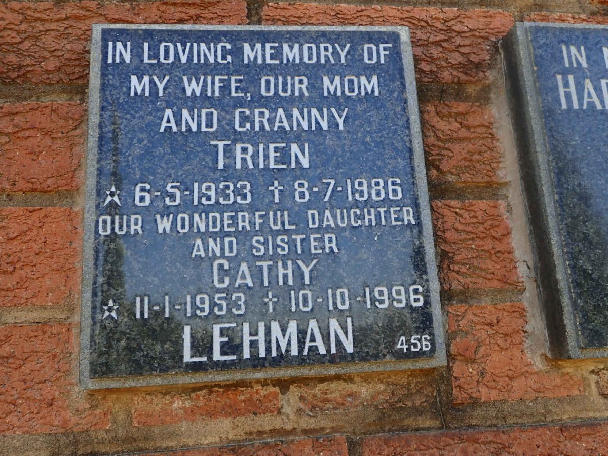 LEHMAN Trien 1933-1986 :: LEHMAN Cathy 1953-1996