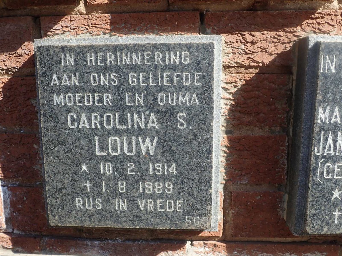 LOUW Carolina S. 1914-1989