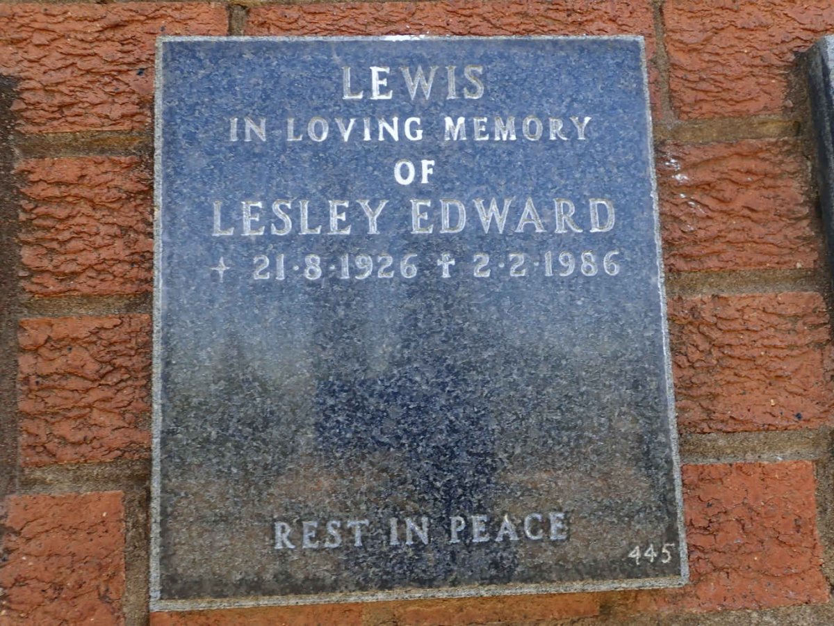 LEWIS Lesley Edward 1926-1986