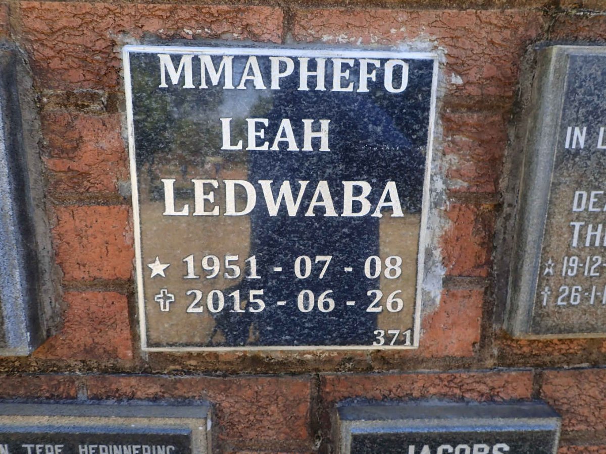 LEDWABA Mmaphefo Leah 1951-2015