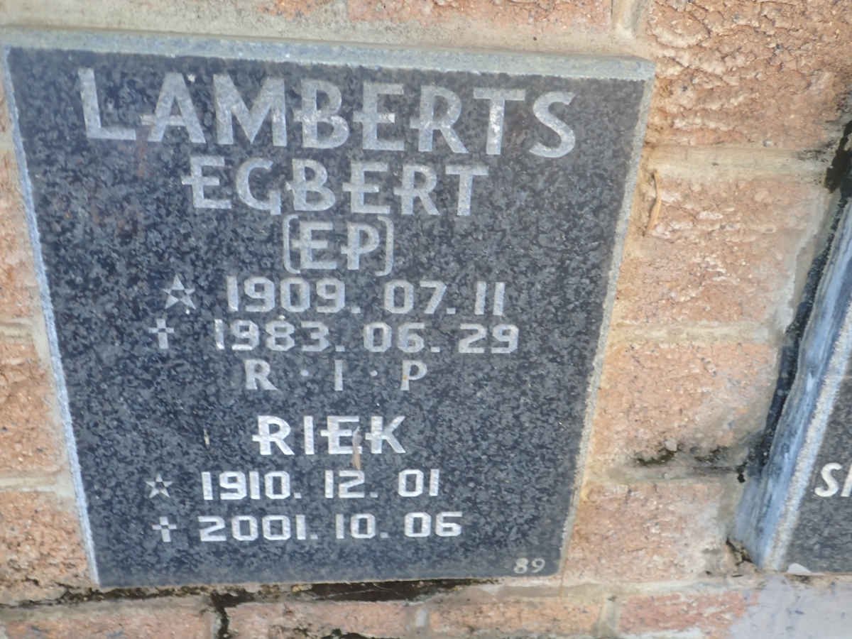 LAMBERTS Egbert 1909-1983 &amp; Riek 1910-2001