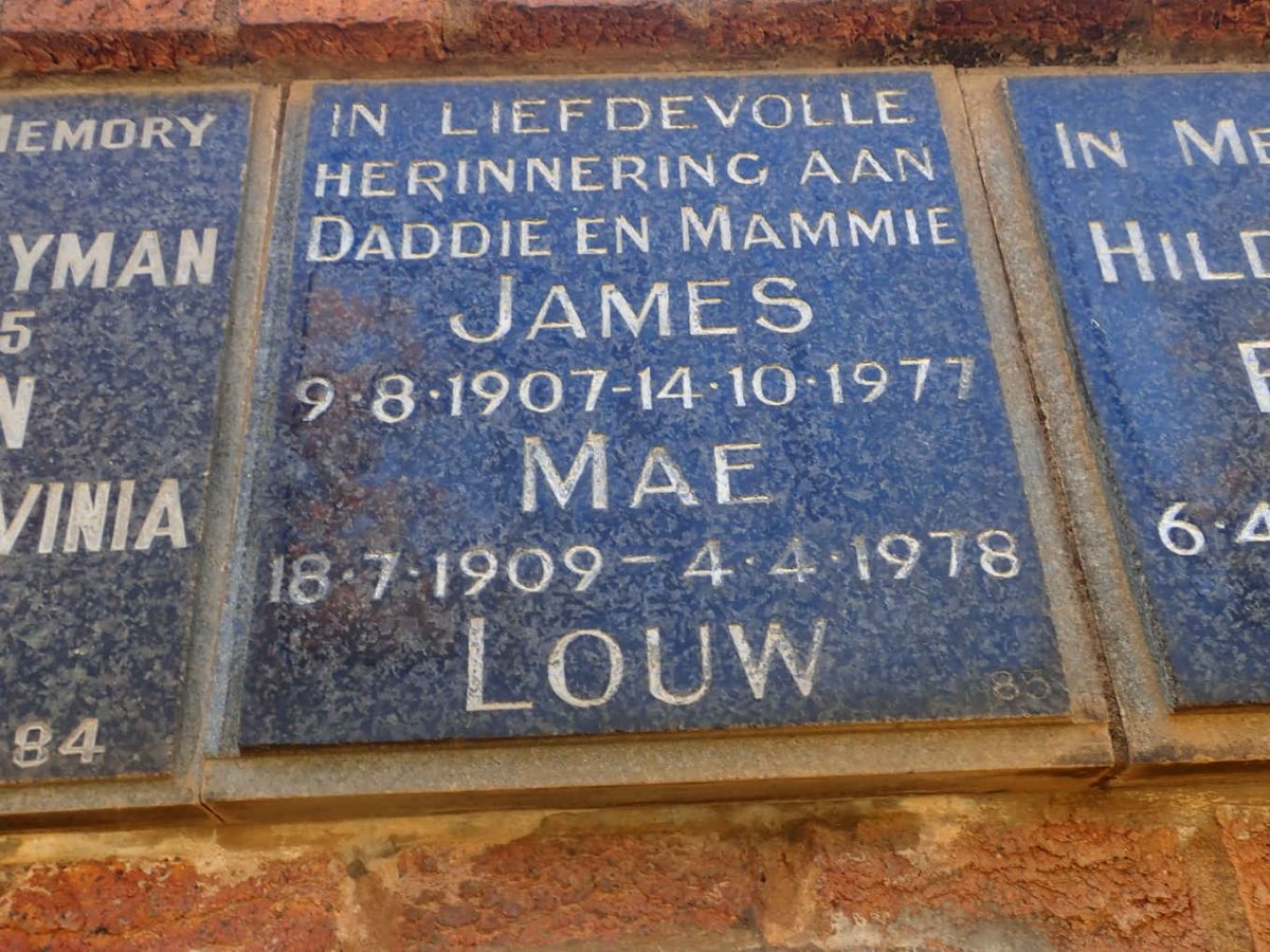 LOUW James 1907-1977 &amp; Mae 1909-1978