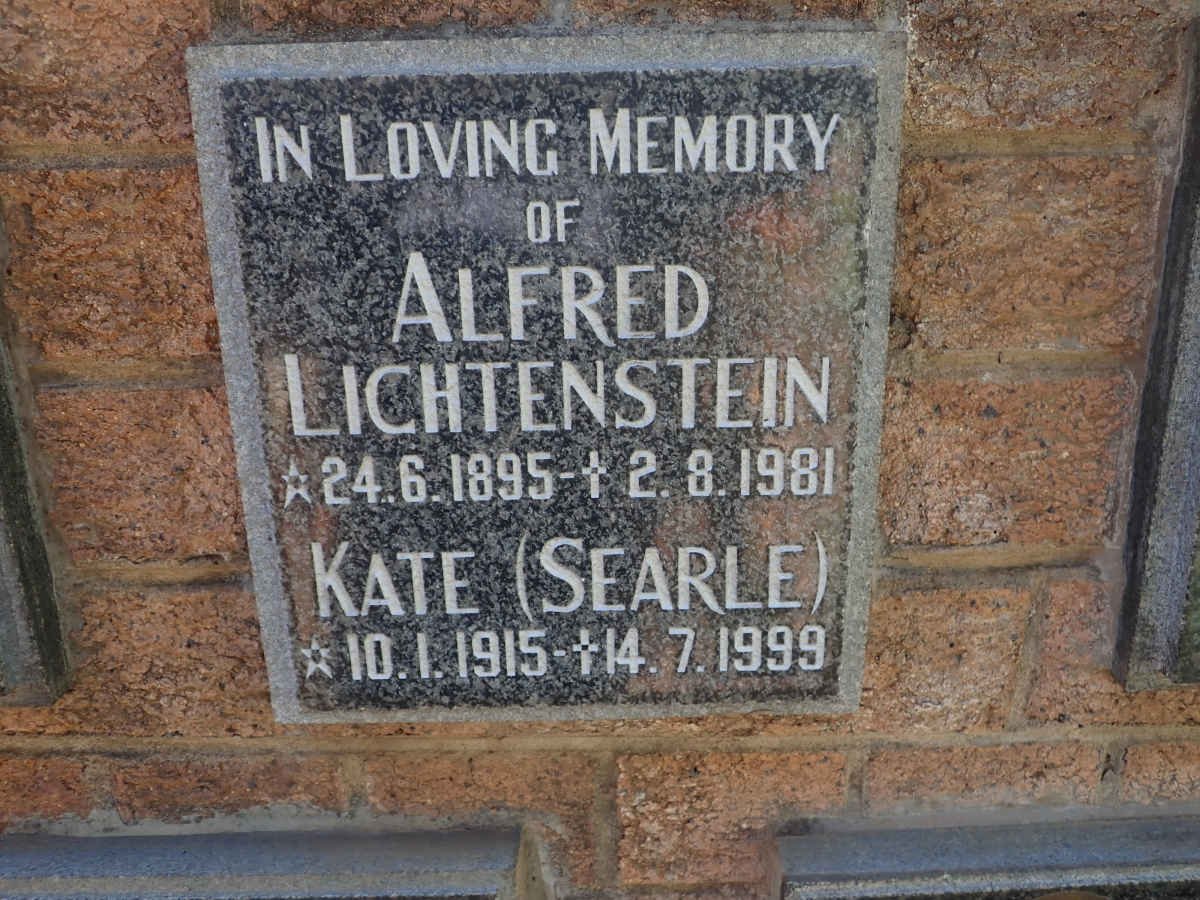 LICHTENSTEIN Alfred 1895-1981 &amp; Kate SEARLE 1915-1999