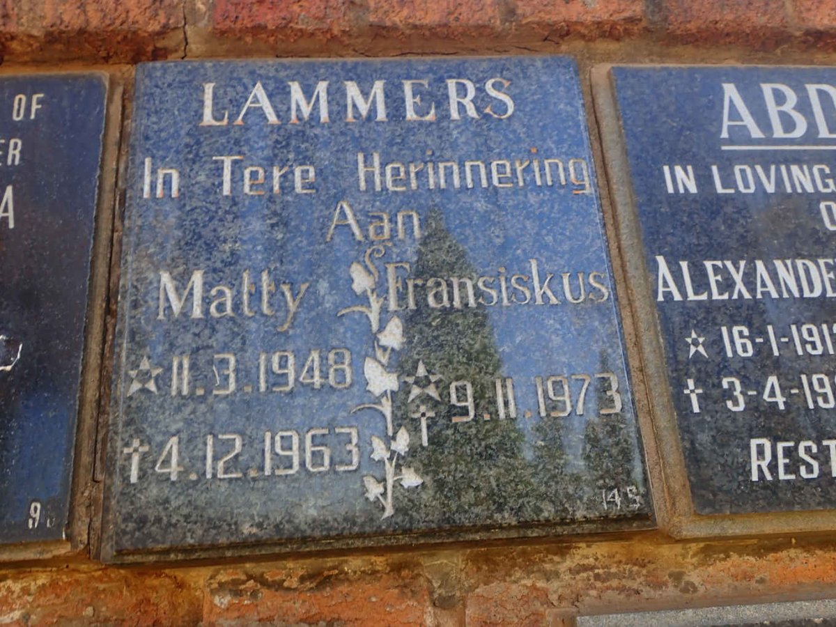 LAMMERS Matty 1948-1963 :: LAMMERS Fransiskus 1973-1973