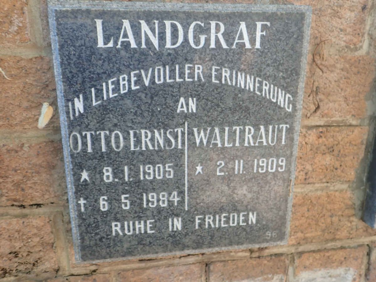 LANDGRAF Otto Ernst 1905-1984 &amp; Waltraut 1909-