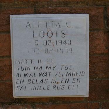 LOOTS  Aletta C. 1943-1984